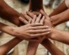 people putting hands together